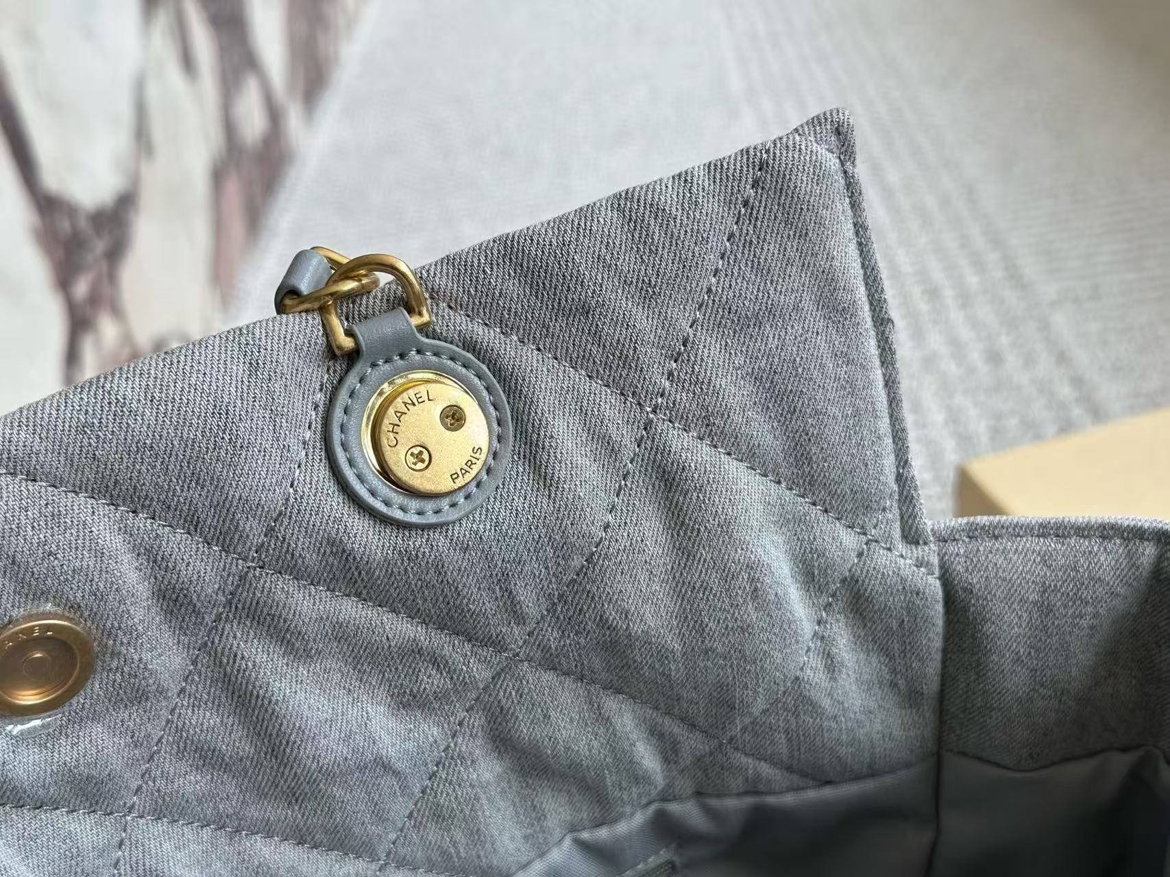 CHANE1 グレーデニム刺繍ショッピングバッグ【 50％割引+送料無料】