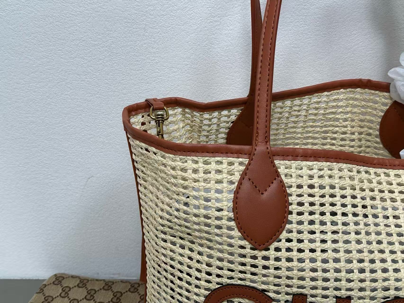 GUCC1 ストローショッピングバッグ【 50％割引+送料無料】