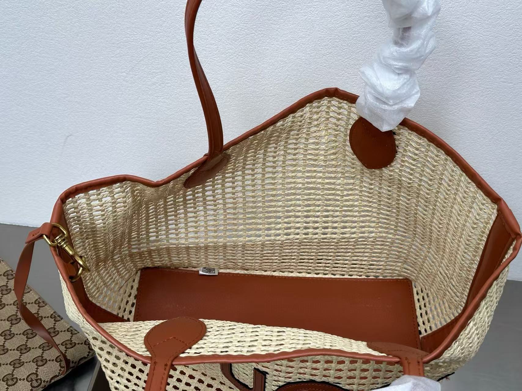 GUCC1 ストローショッピングバッグ【 50％割引+送料無料】