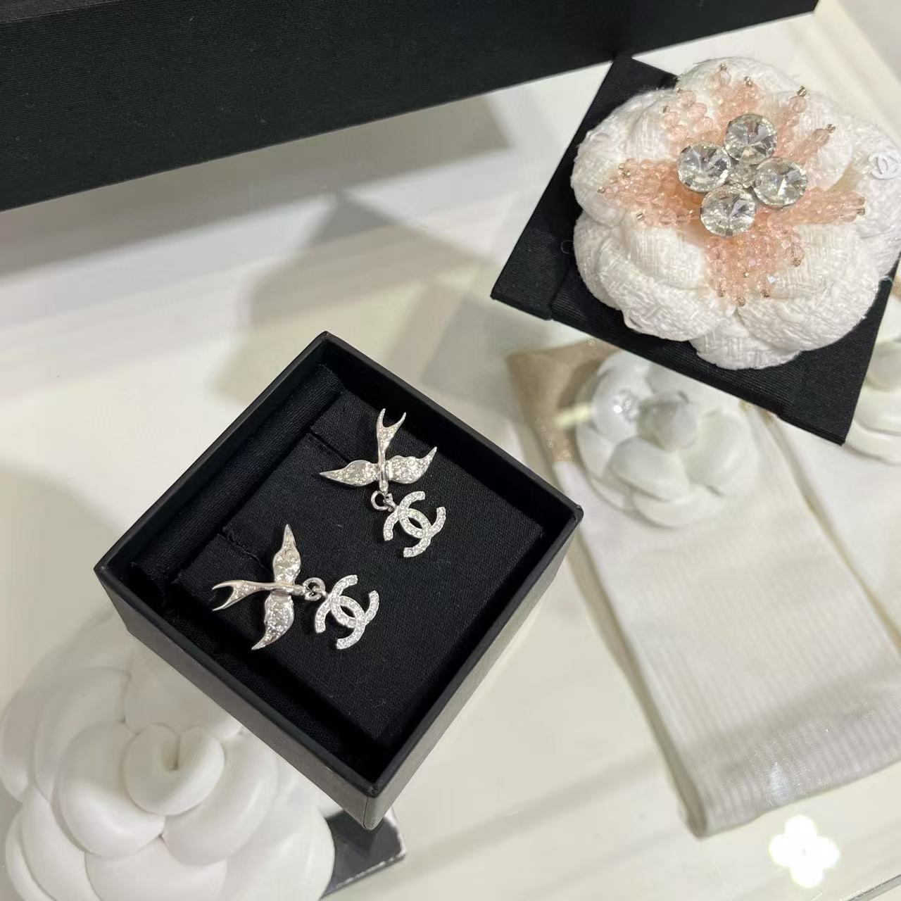 CHANE1 バード フルダイヤモンド イヤリング【 50％割引+送料無料】