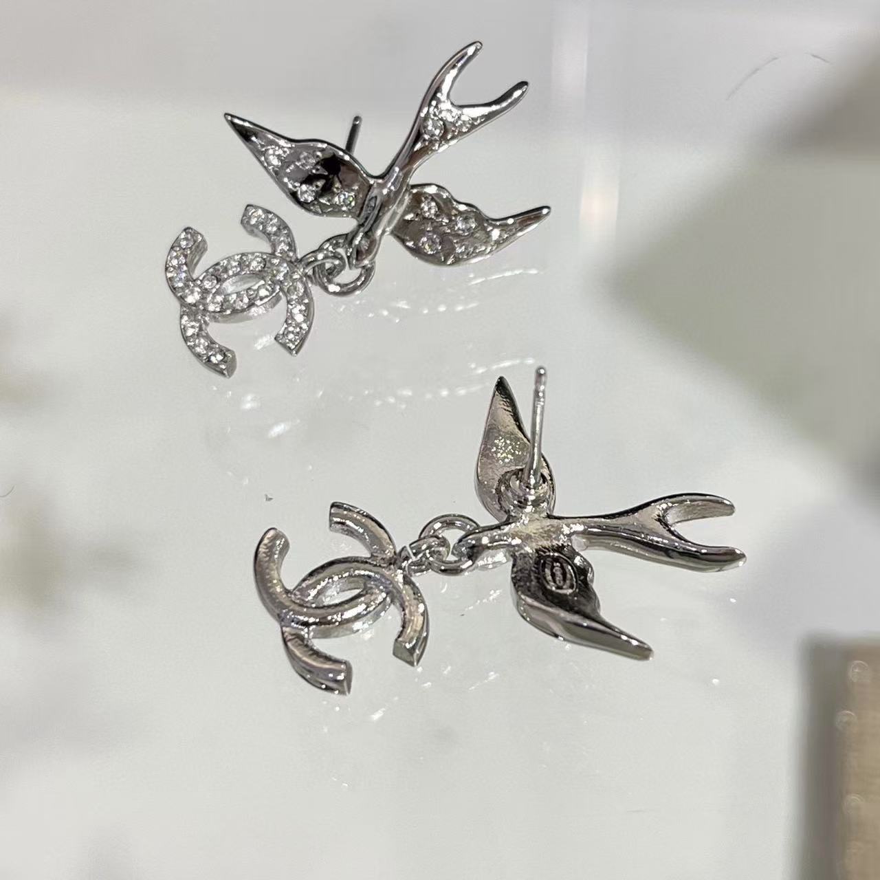 CHANE1 バード フルダイヤモンド イヤリング【 50％割引+送料無料】