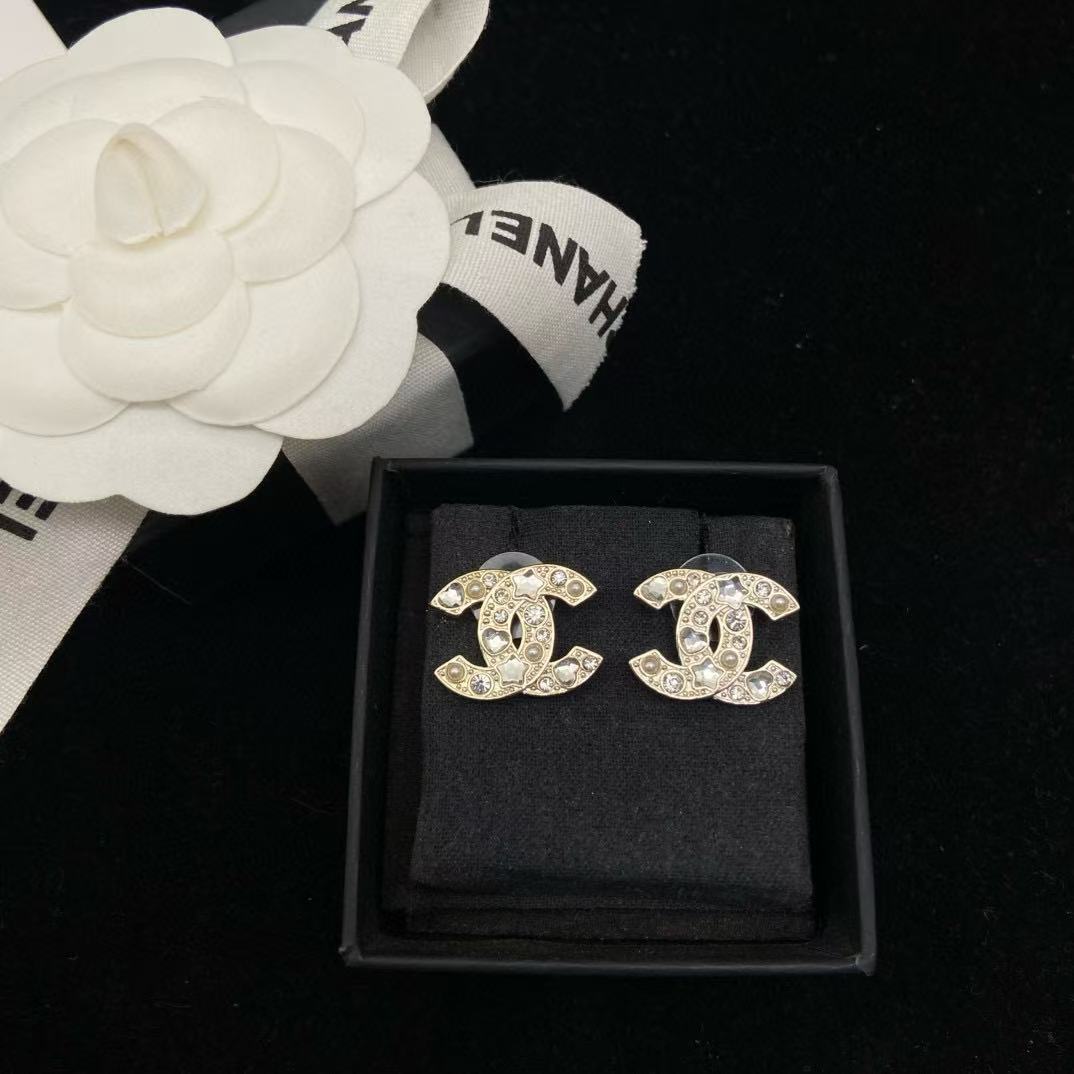 CHANE1 五芒星ダブルCイヤリング【 50％割引+送料無料】