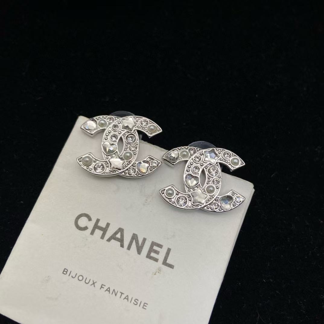 CHANE1 五芒星ダブルCイヤリング【 50％割引+送料無料】