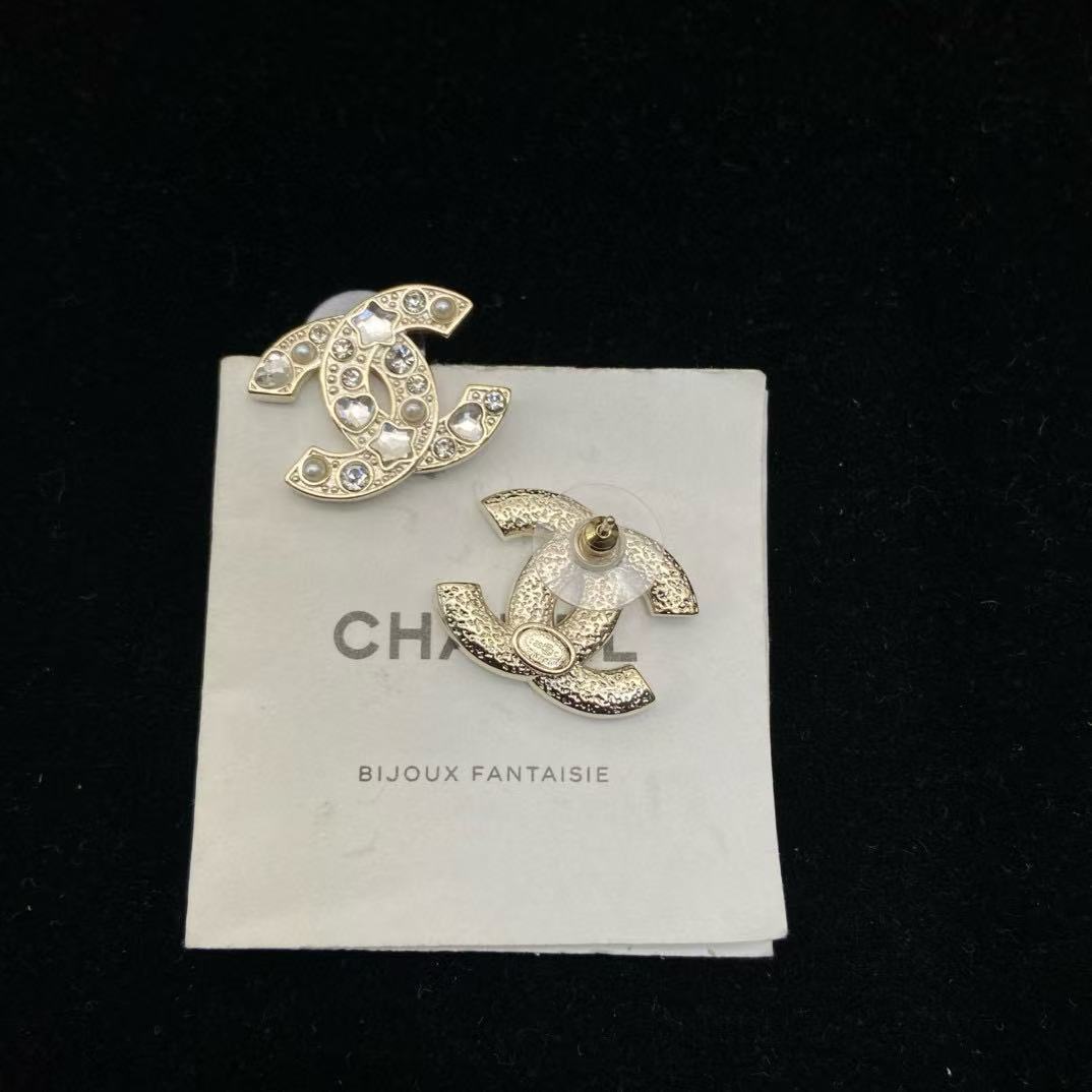 CHANE1 五芒星ダブルCイヤリング【 50％割引+送料無料】