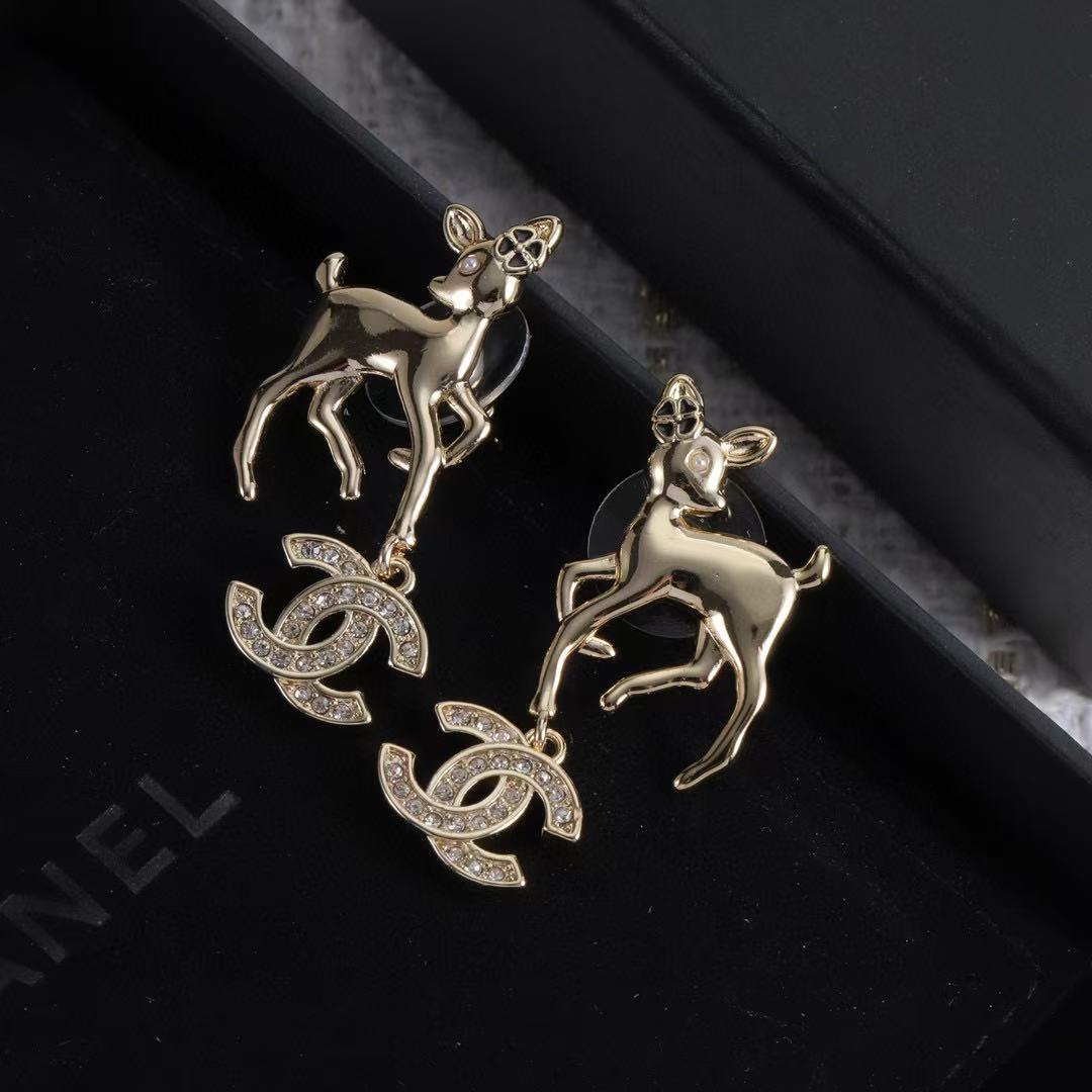 CHANE1 ダブルC ディアイヤリング【 50％割引+送料無料】