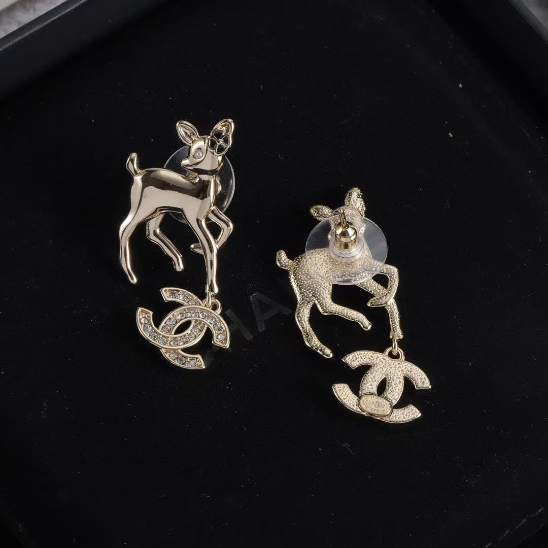 CHANE1 ダブルC ディアイヤリング【 50％割引+送料無料】