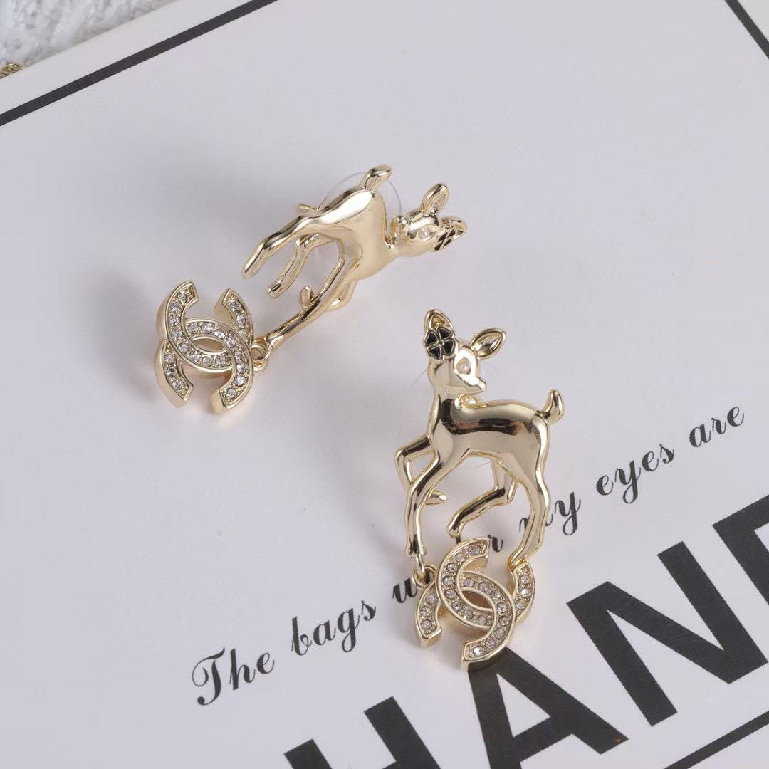 CHANE1 ダブルC ディアイヤリング【 50％割引+送料無料】