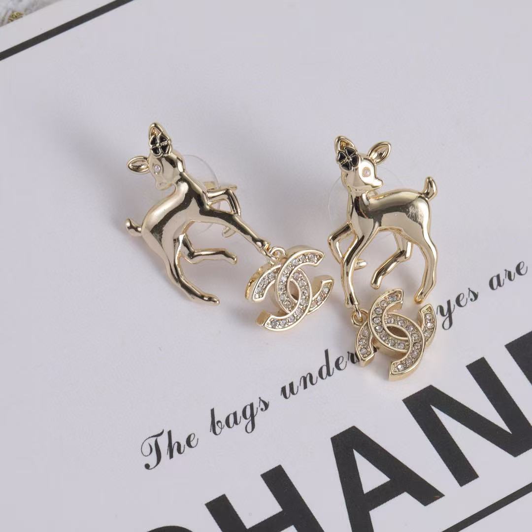 CHANE1 ダブルC ディアイヤリング【 50％割引+送料無料】