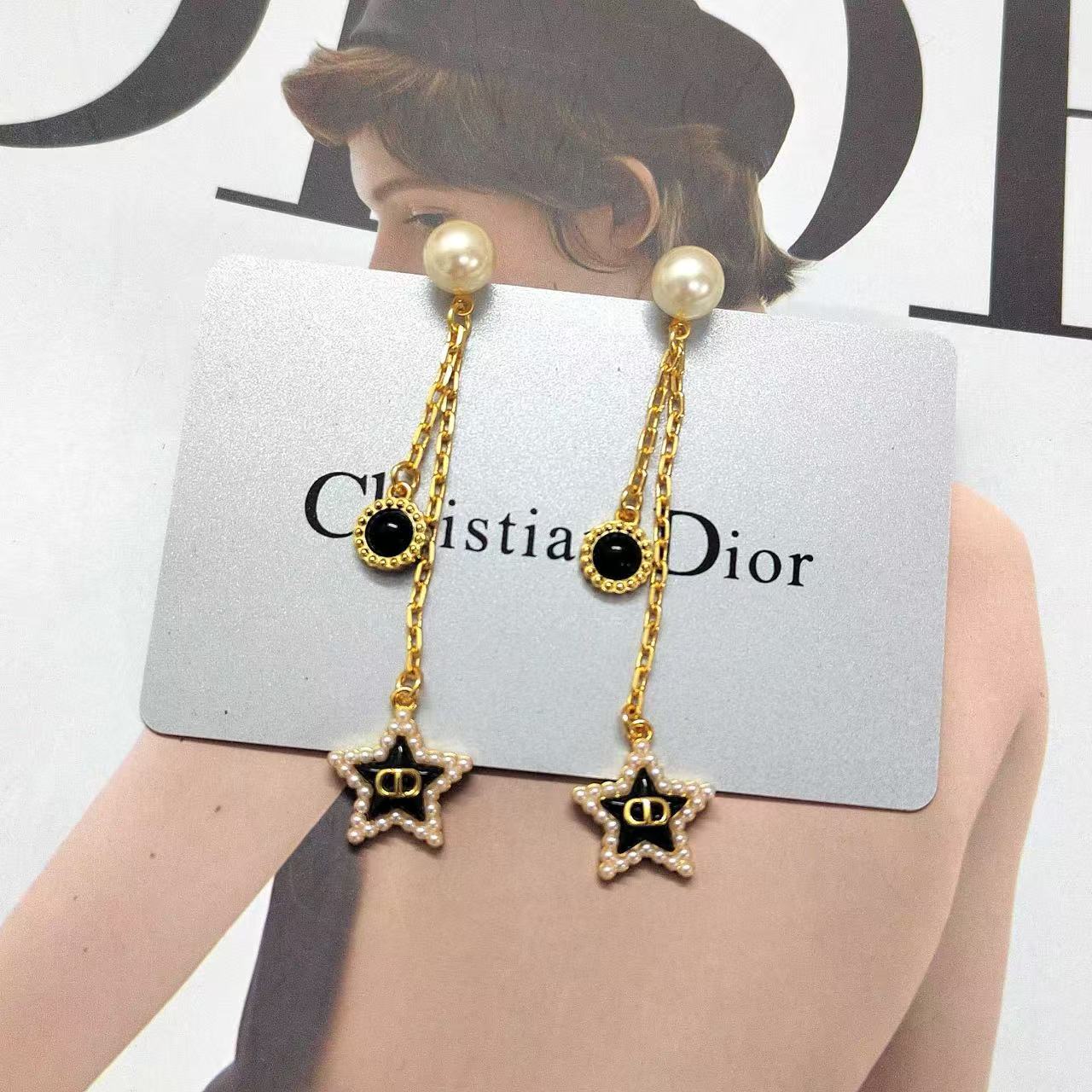 DI0R 五芒星パールイヤリング【 50％割引+送料無料】