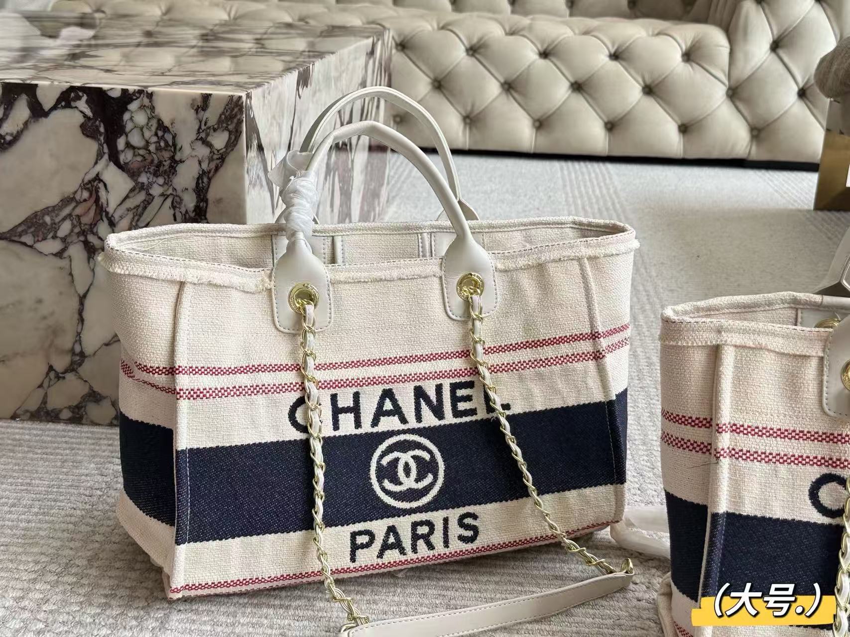 CHANE1 チェーンキャンバスショッピングバッグ【 50％割引+送料無料】