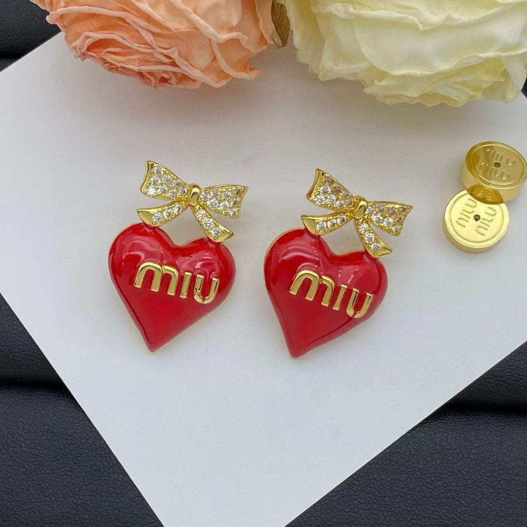 M1UM1U ボウハートイヤリング【 50％割引+送料無料】