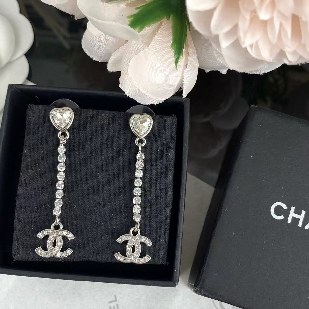 CHANE1 ピーチハート ダブルC イヤリング【 50％割引+送料無料】