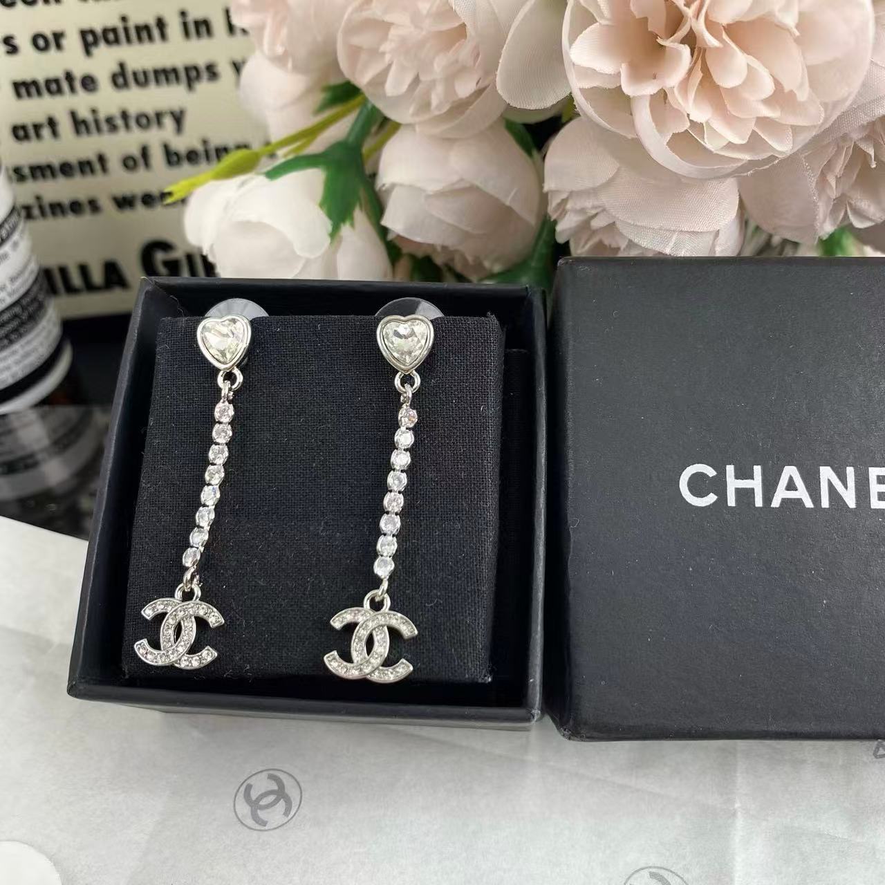 CHANE1 ピーチハート ダブルC イヤリング【 50％割引+送料無料】