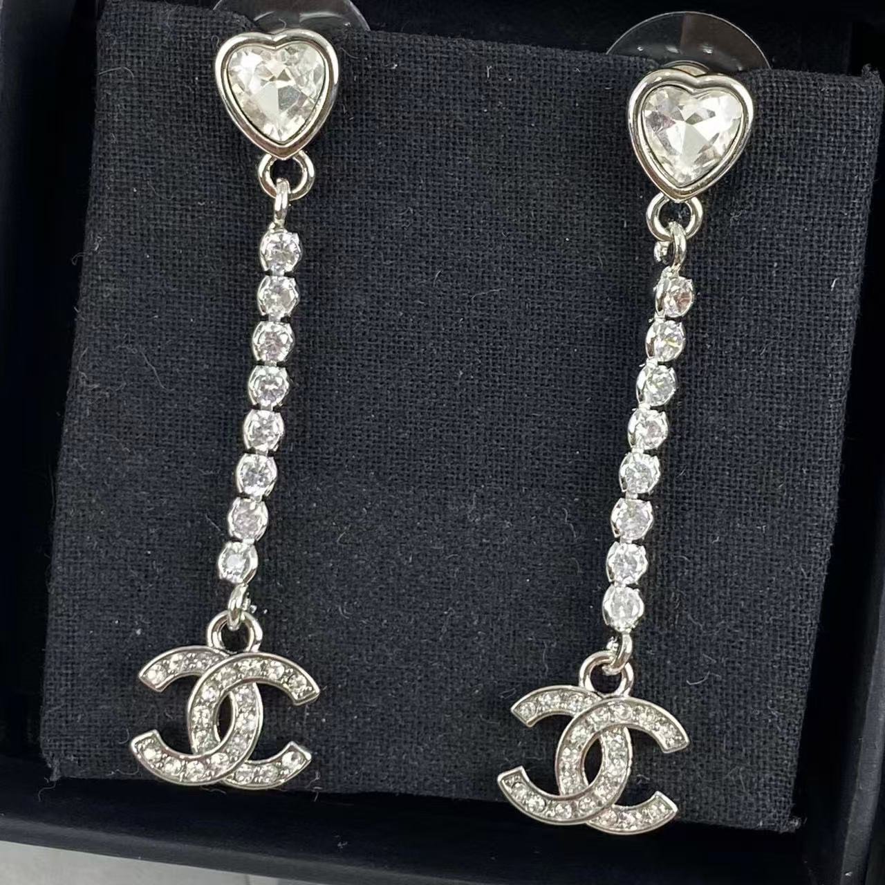 CHANE1 ピーチハート ダブルC イヤリング【 50％割引+送料無料】