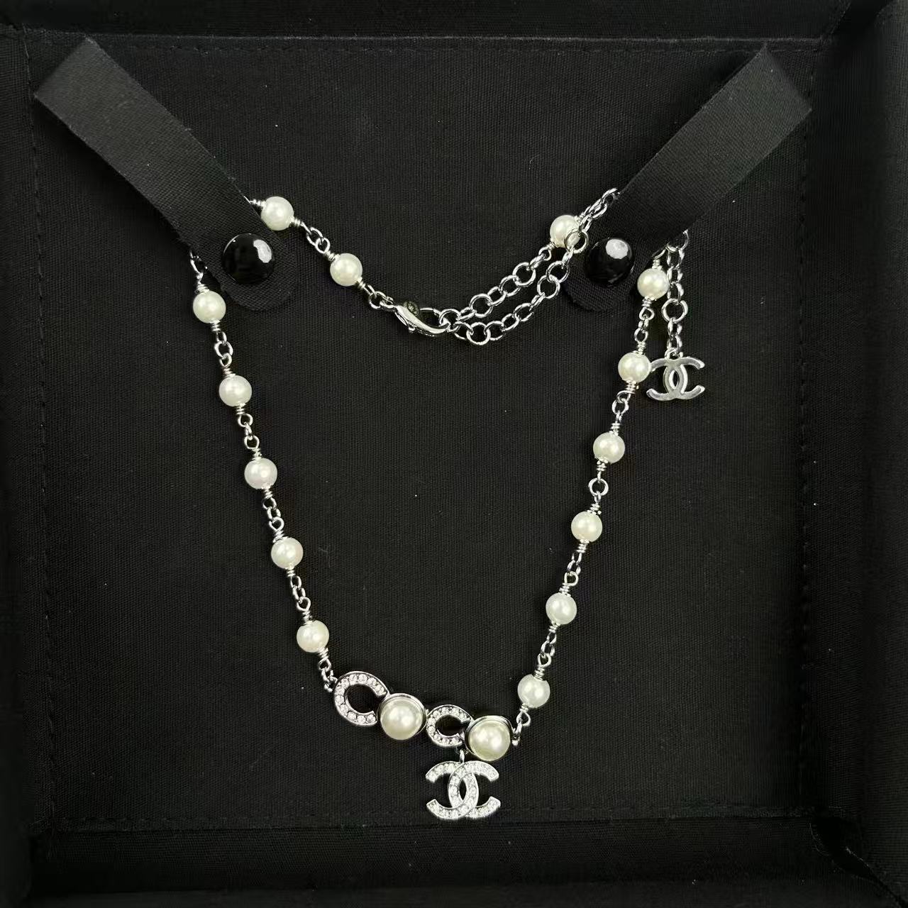 CHANE1ココダブルCパールネックレス【 50％割引+送料無料】