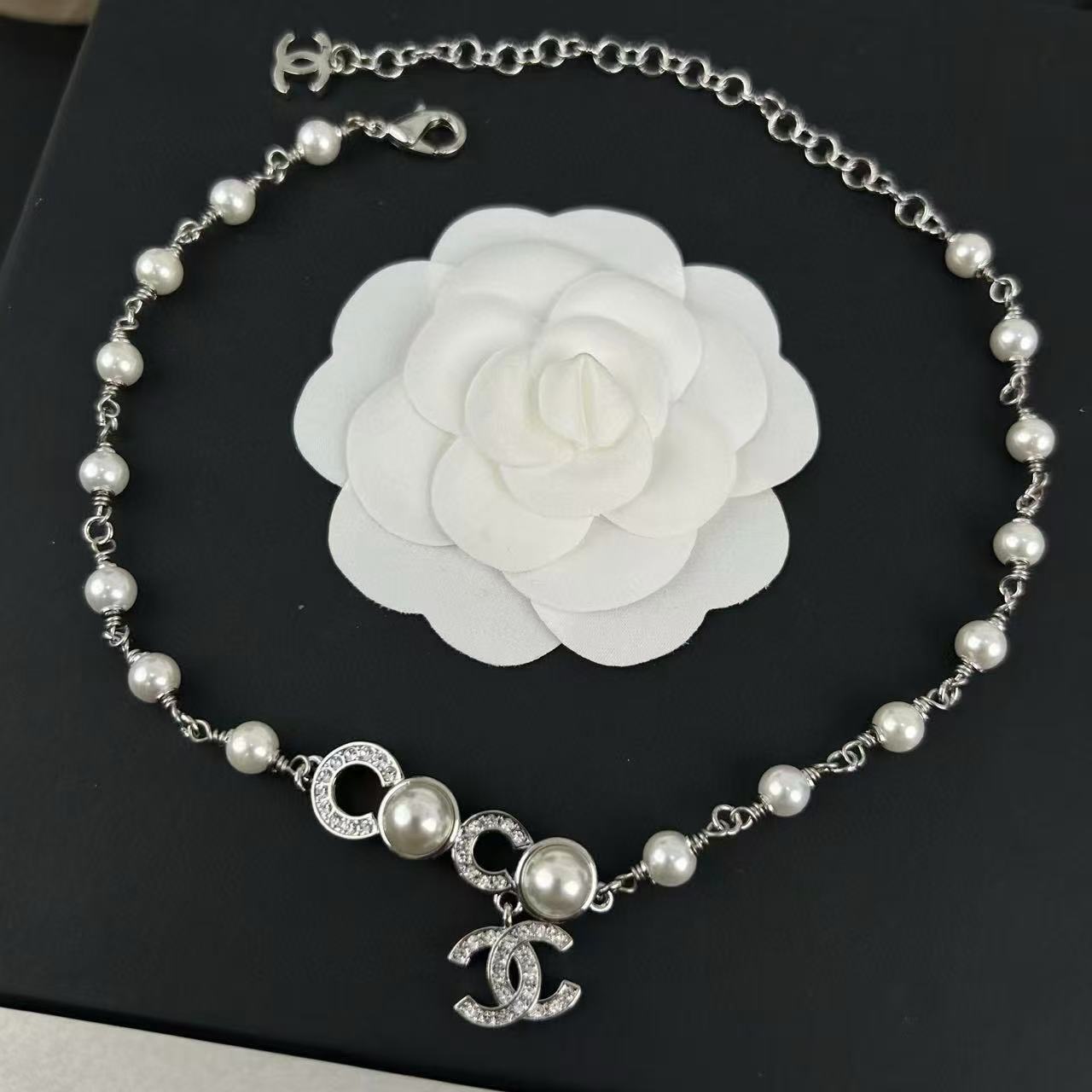 CHANE1ココダブルCパールネックレス【 50％割引+送料無料】