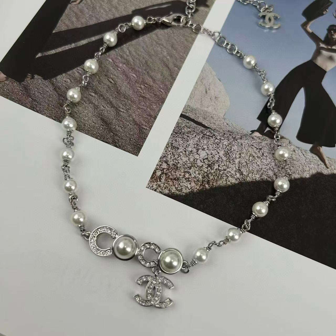 CHANE1ココダブルCパールネックレス【 50％割引+送料無料】