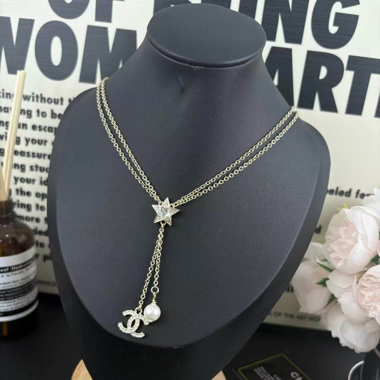CHANE1 五芒星 フルダイヤモンドネックレス【50％割引+送料無料】