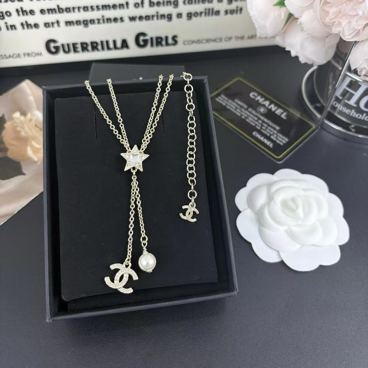 CHANE1 五芒星 フルダイヤモンドネックレス【50％割引+送料無料】