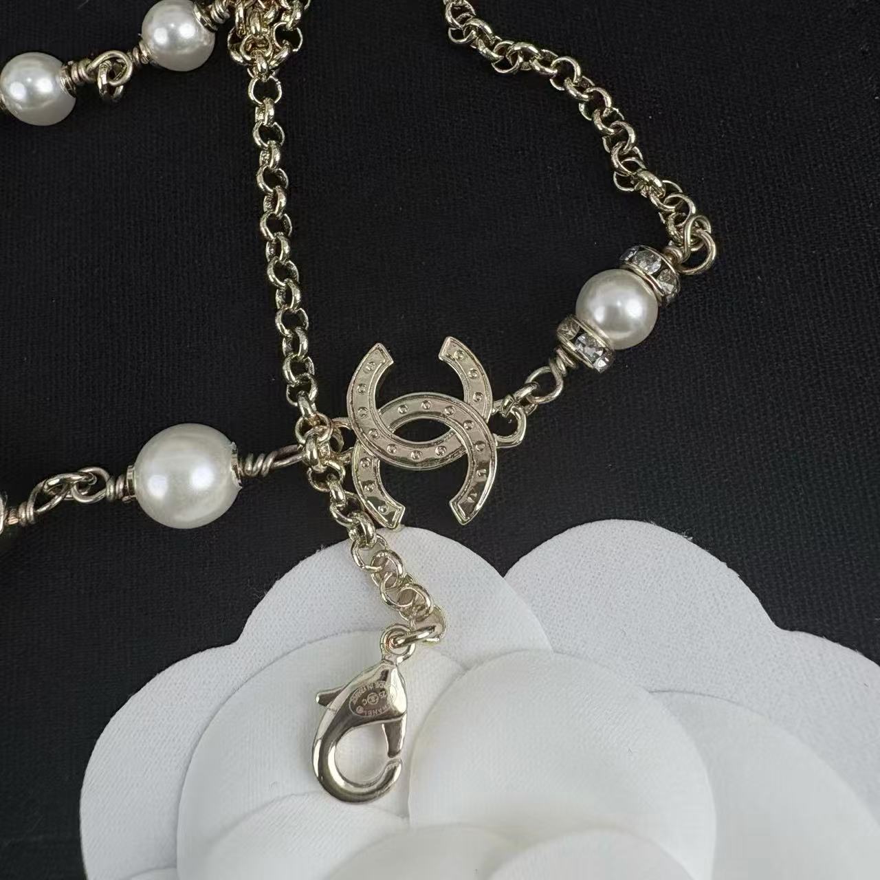 CHANE1 フラワーパール ダブルCネックレス【50％割引+送料無料】