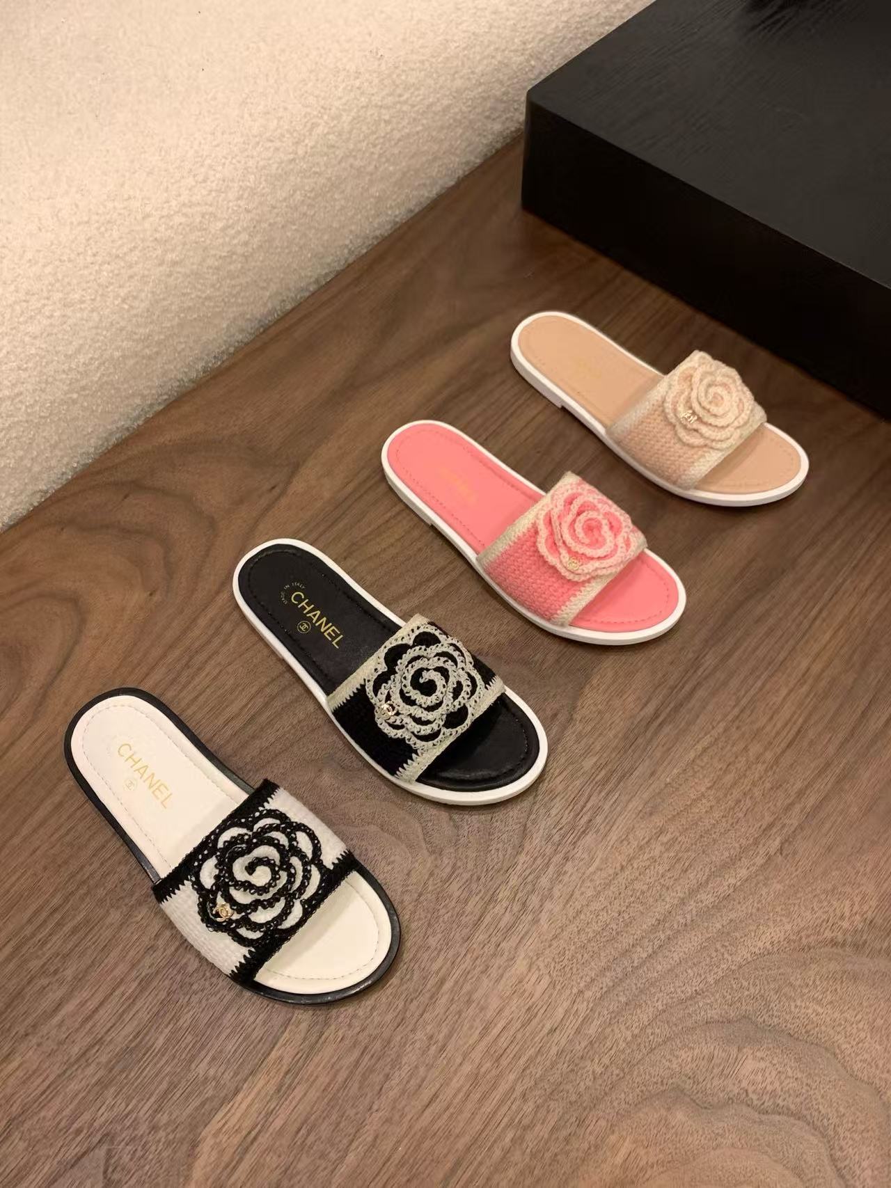 CHANE1 高品質カメリアスリッパ【50％割引+送料無料】