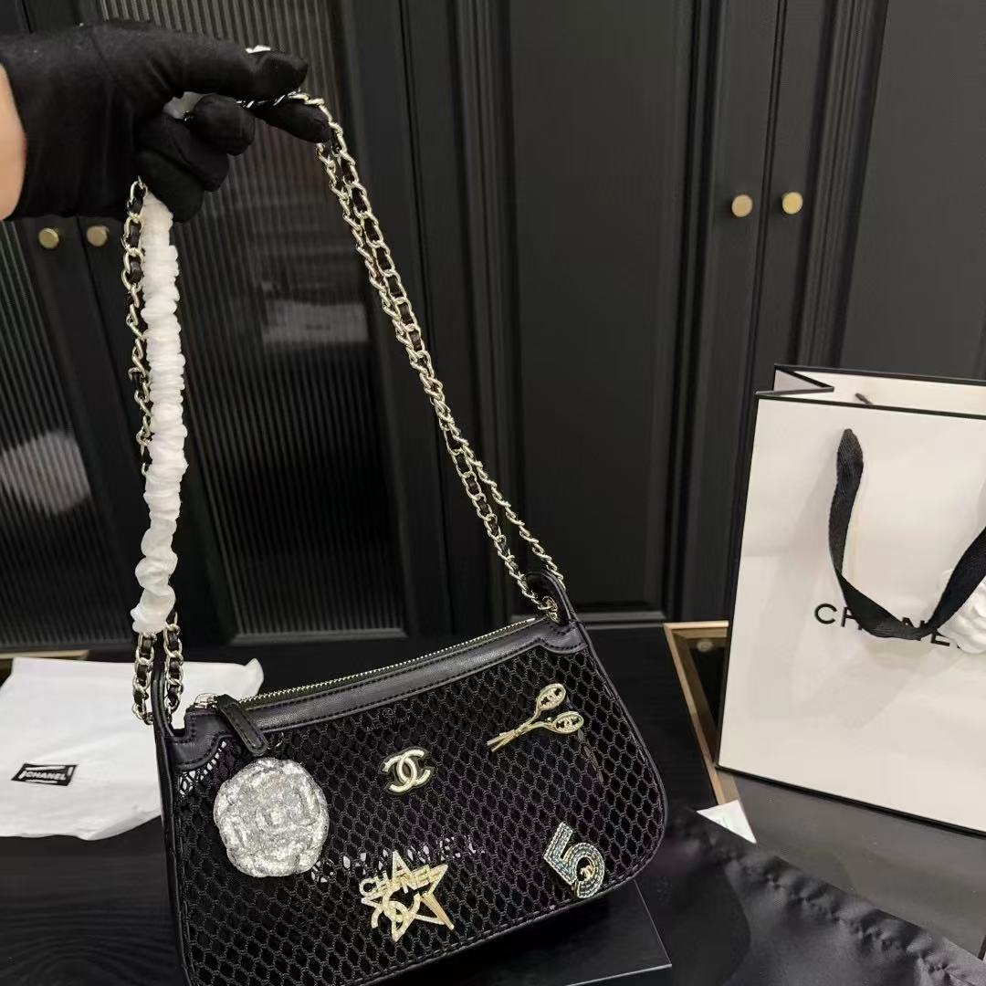 CHANE1 カメリア フィッシュネット チェーンバッグ【 50％割引+送料無料】