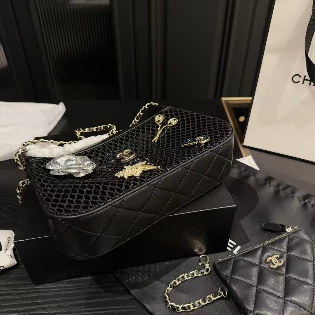 CHANE1 カメリア フィッシュネット チェーンバッグ【 50％割引+送料無料】