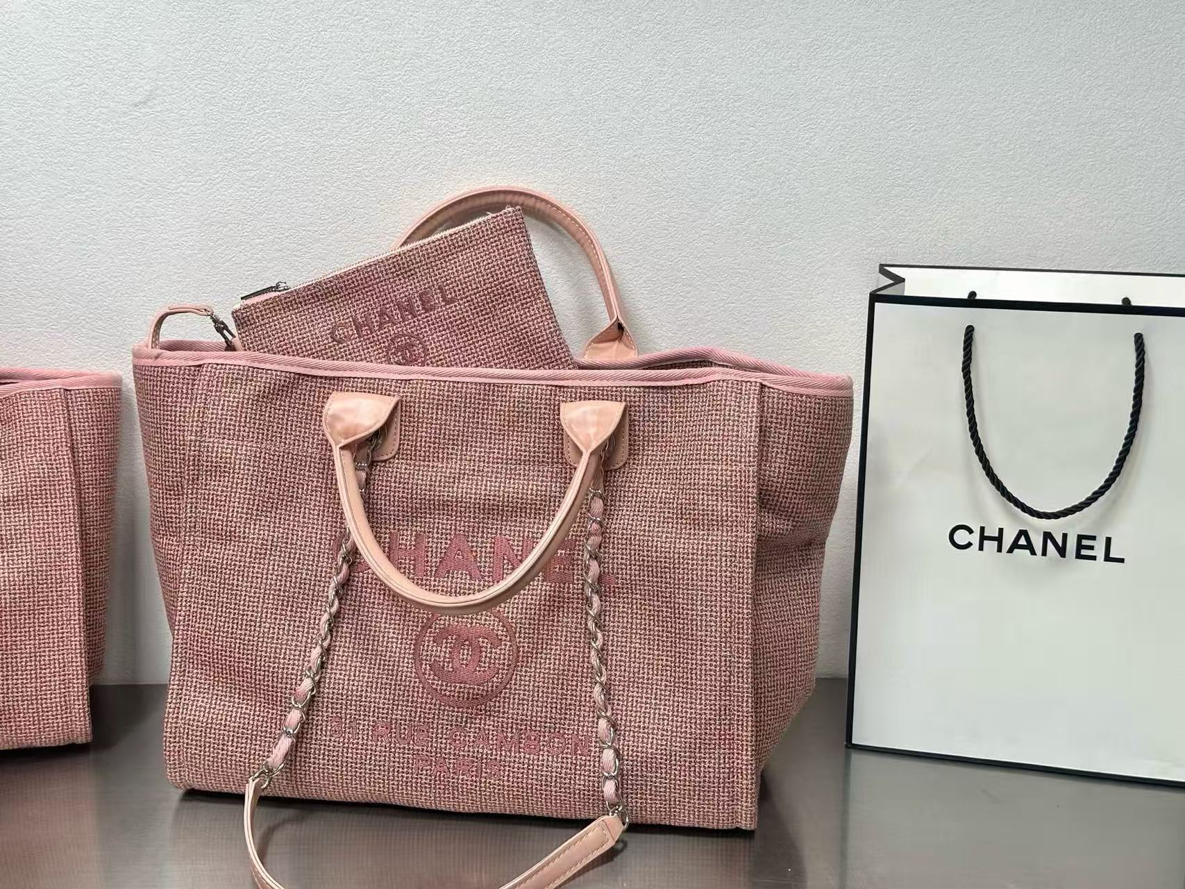 CHANE1 ピンクデニムショッピングバッグ【 50％割引+送料無料】