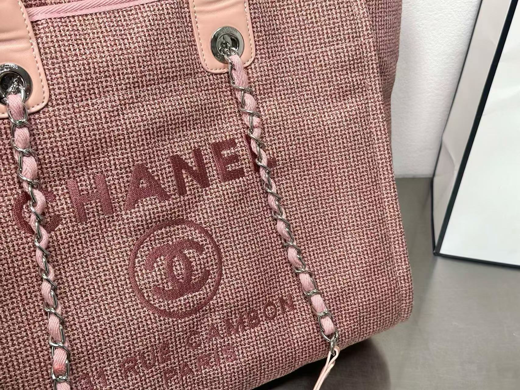 CHANE1 ピンクデニムショッピングバッグ【 50％割引+送料無料】