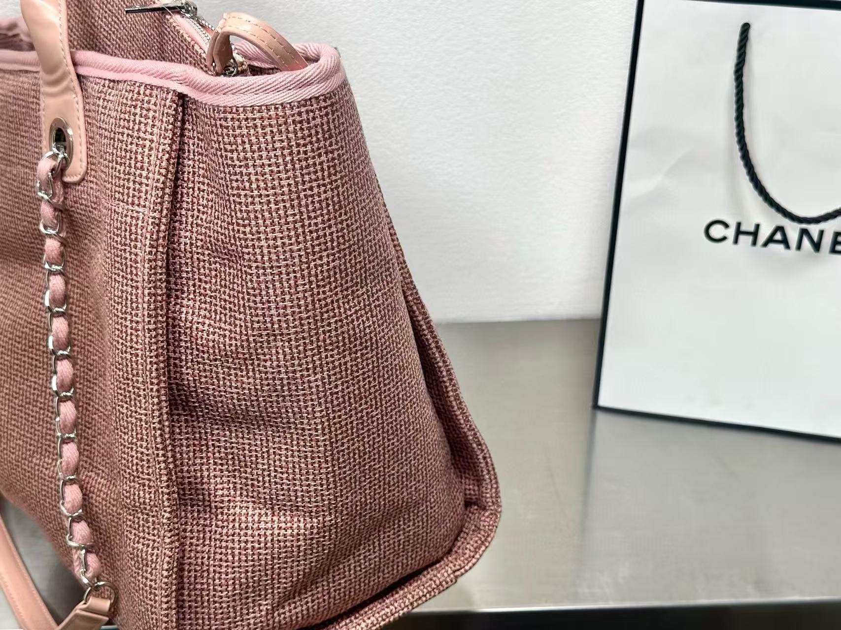 CHANE1 ピンクデニムショッピングバッグ【 50％割引+送料無料】