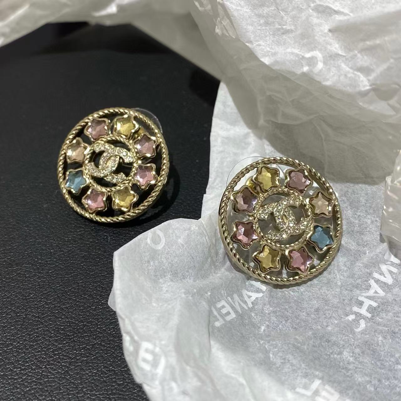 CHANE1 五芒星ダブルCイヤリング【 50％割引+送料無料】