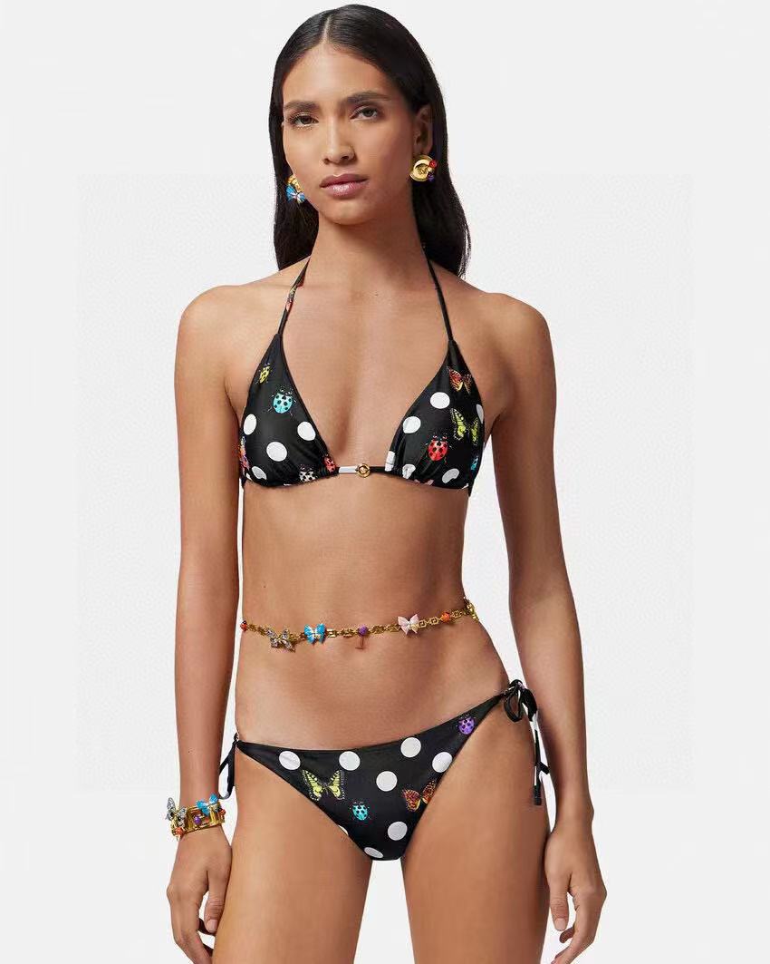 VERSACE水玉模様のツーピース水着【 50％割引+送料無料】