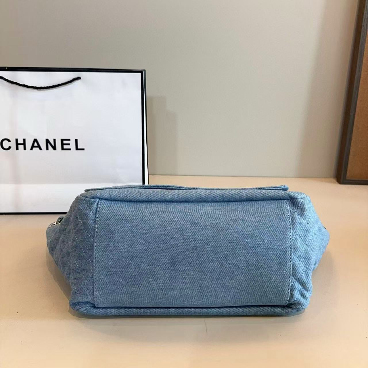 CHANE1 ダブルC デニム ショッピングバッグ【 50％割引+送料無料】