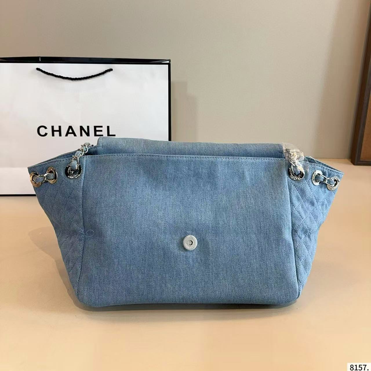 CHANE1 ダブルC デニム ショッピングバッグ【 50％割引+送料無料】