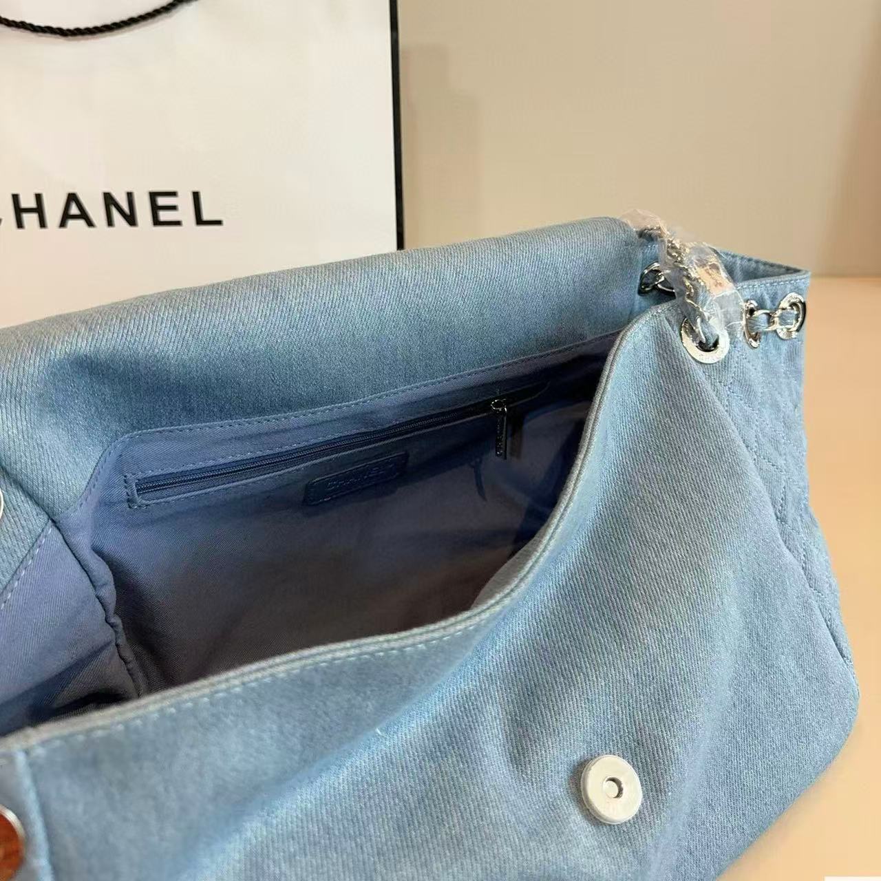 CHANE1 ダブルC デニム ショッピングバッグ【 50％割引+送料無料】