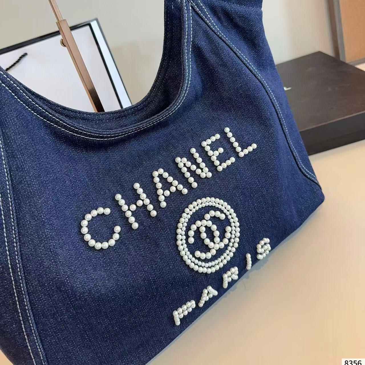 CHANE1 ダブルC デニム ショッピングバッグ【 50％割引+送料無料】