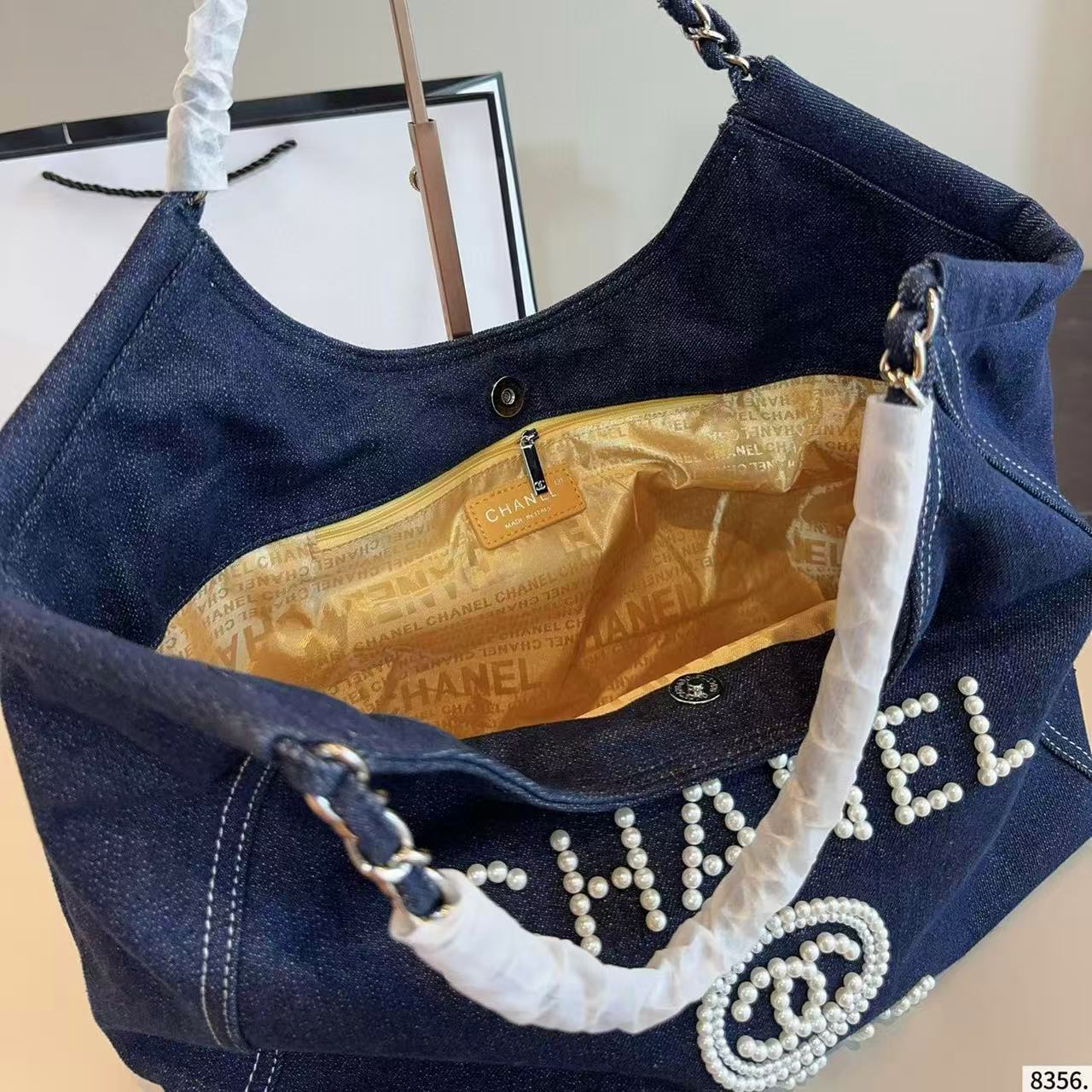 CHANE1 ダブルC デニム ショッピングバッグ【 50％割引+送料無料】