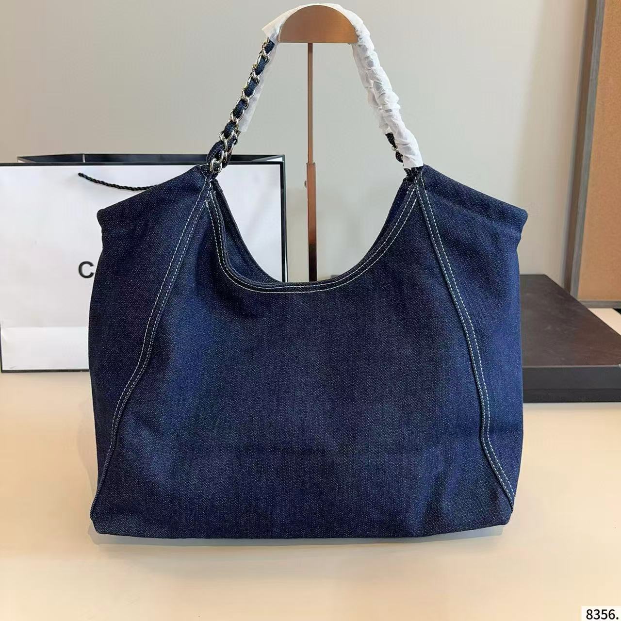 CHANE1 ダブルC デニム ショッピングバッグ【 50％割引+送料無料】