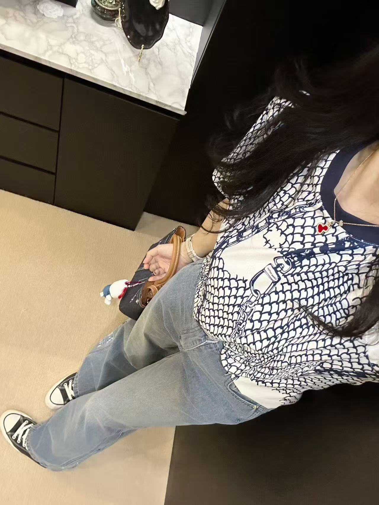 CEL1NE シンプルレターデニムストレートパンツ【50％割引+送料無料】