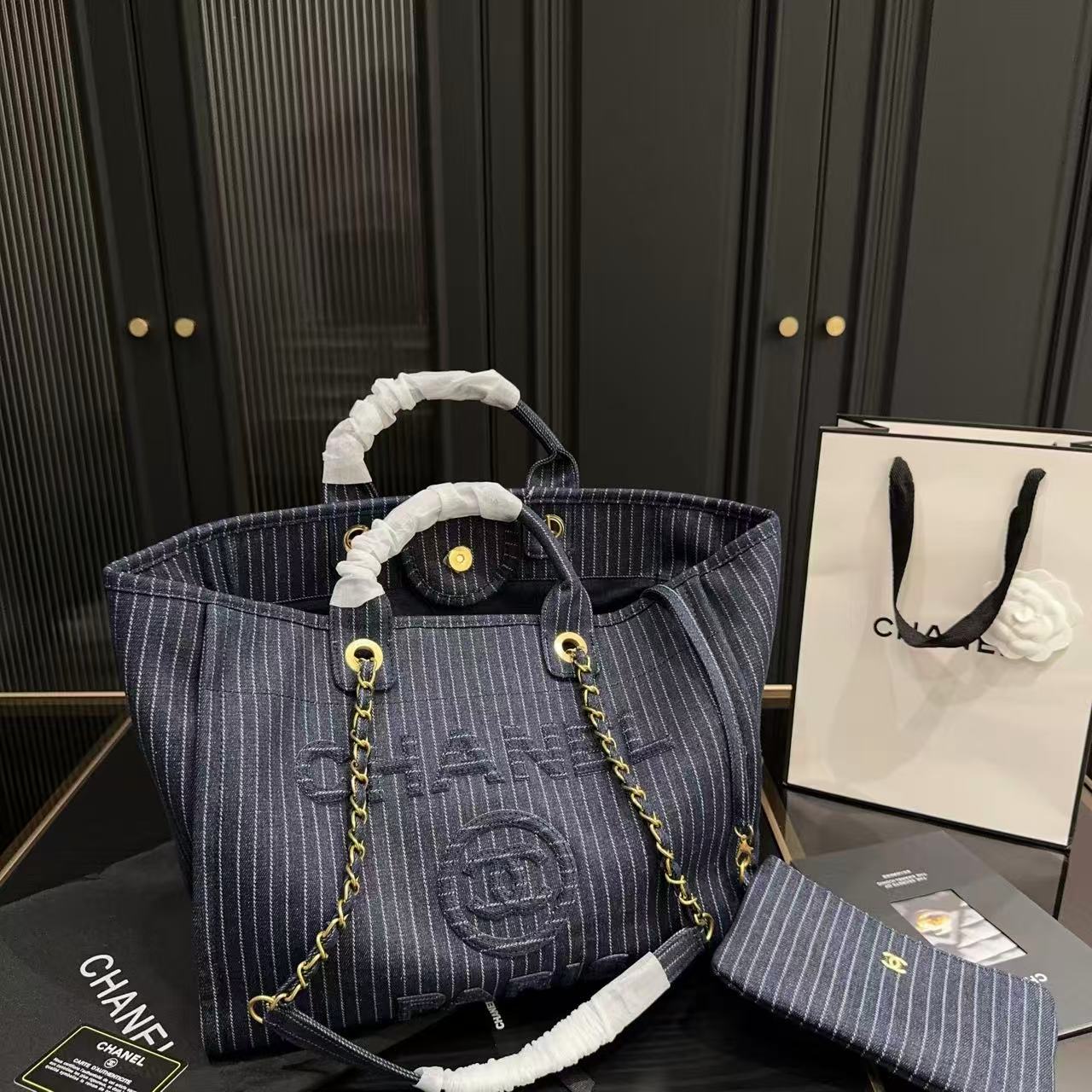 CHANE1 チェーンデニムショッピングバッグ【 50％割引+送料無料】