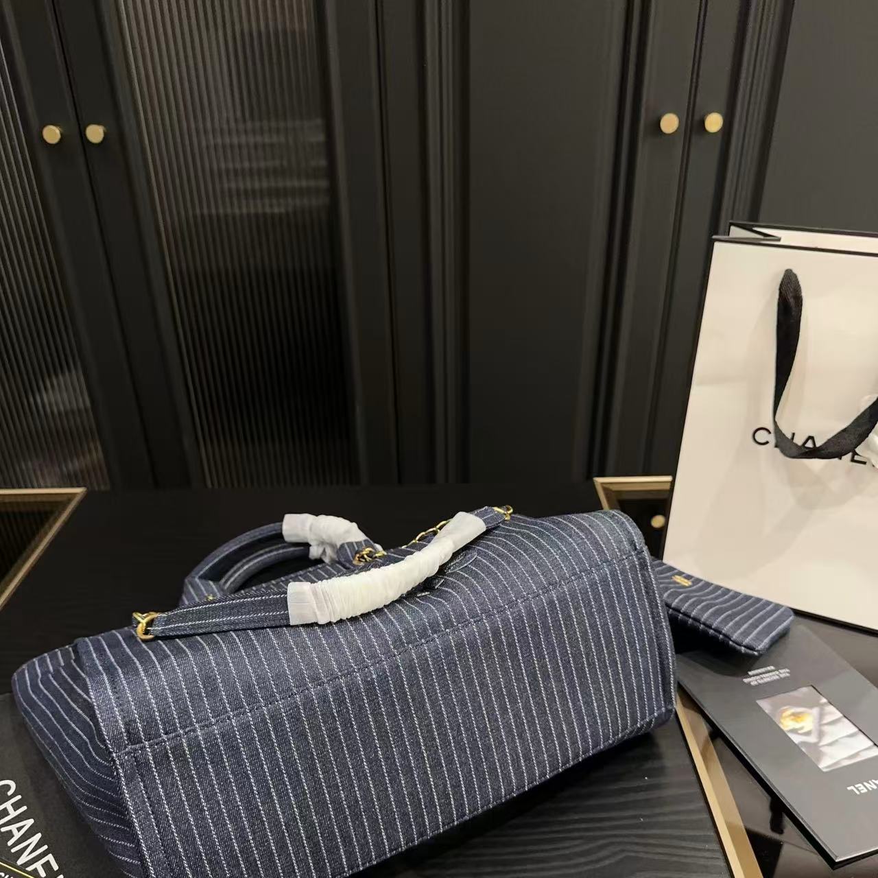 CHANE1 チェーンデニムショッピングバッグ【 50％割引+送料無料】