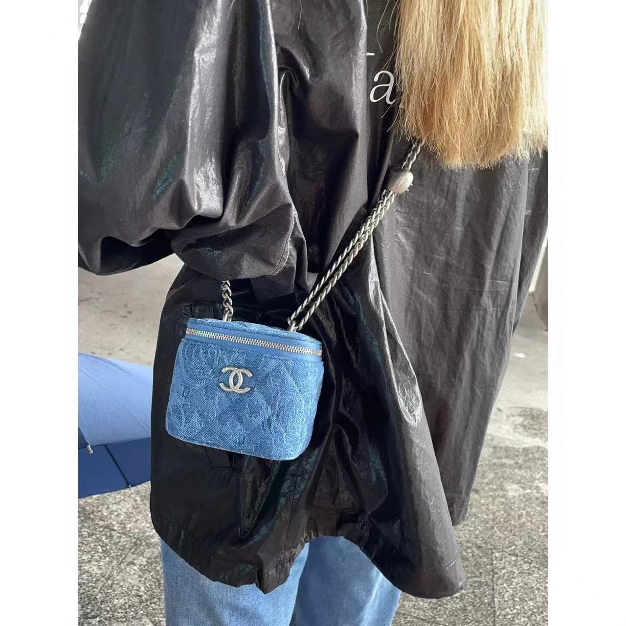 CHANE1 カメリアデニムチェーンバッグ【 50％割引+送料無料】