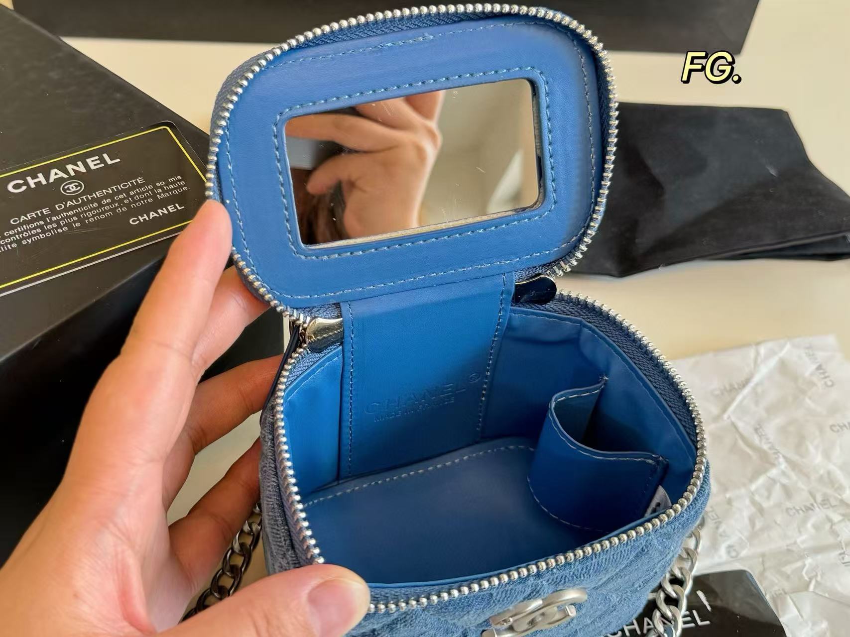 CHANE1 カメリアデニムチェーンバッグ【 50％割引+送料無料】