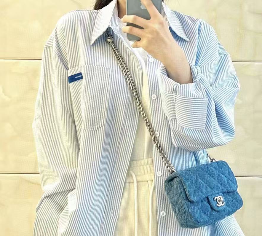 CHANE1 カメリアデニムチェーンバッグ【 50％割引+送料無料】