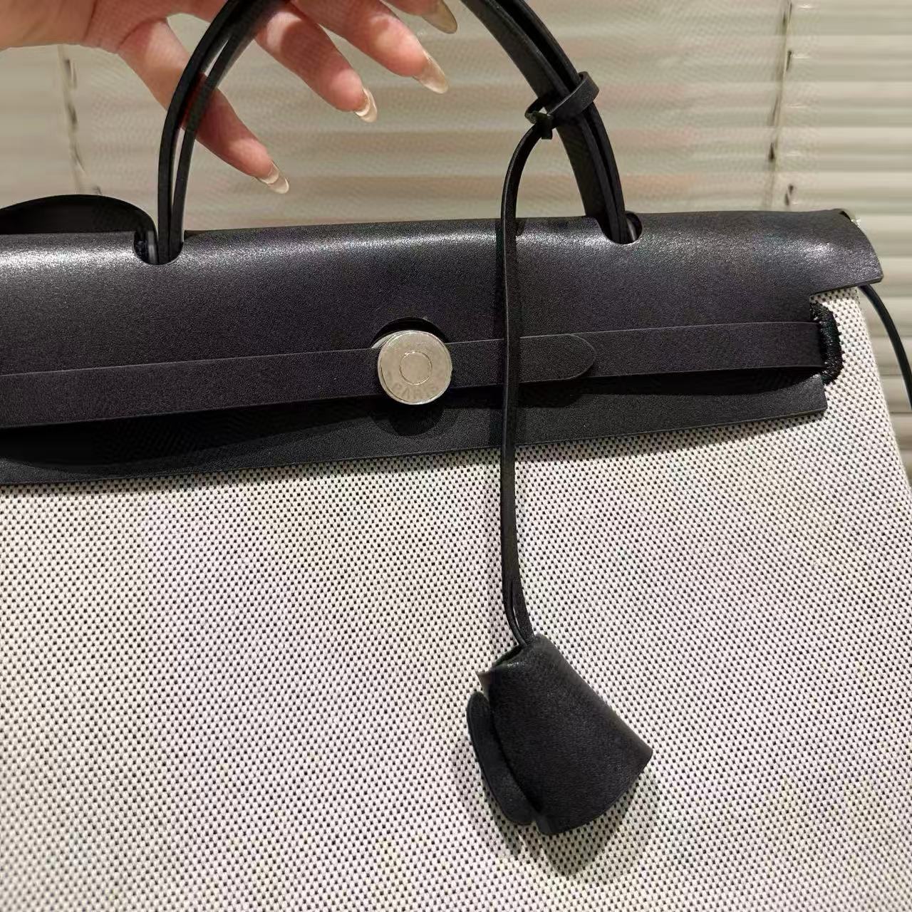 HERME5 カラーブロック キャンバス ショッピングバッグ【 50％割引+送料無料】