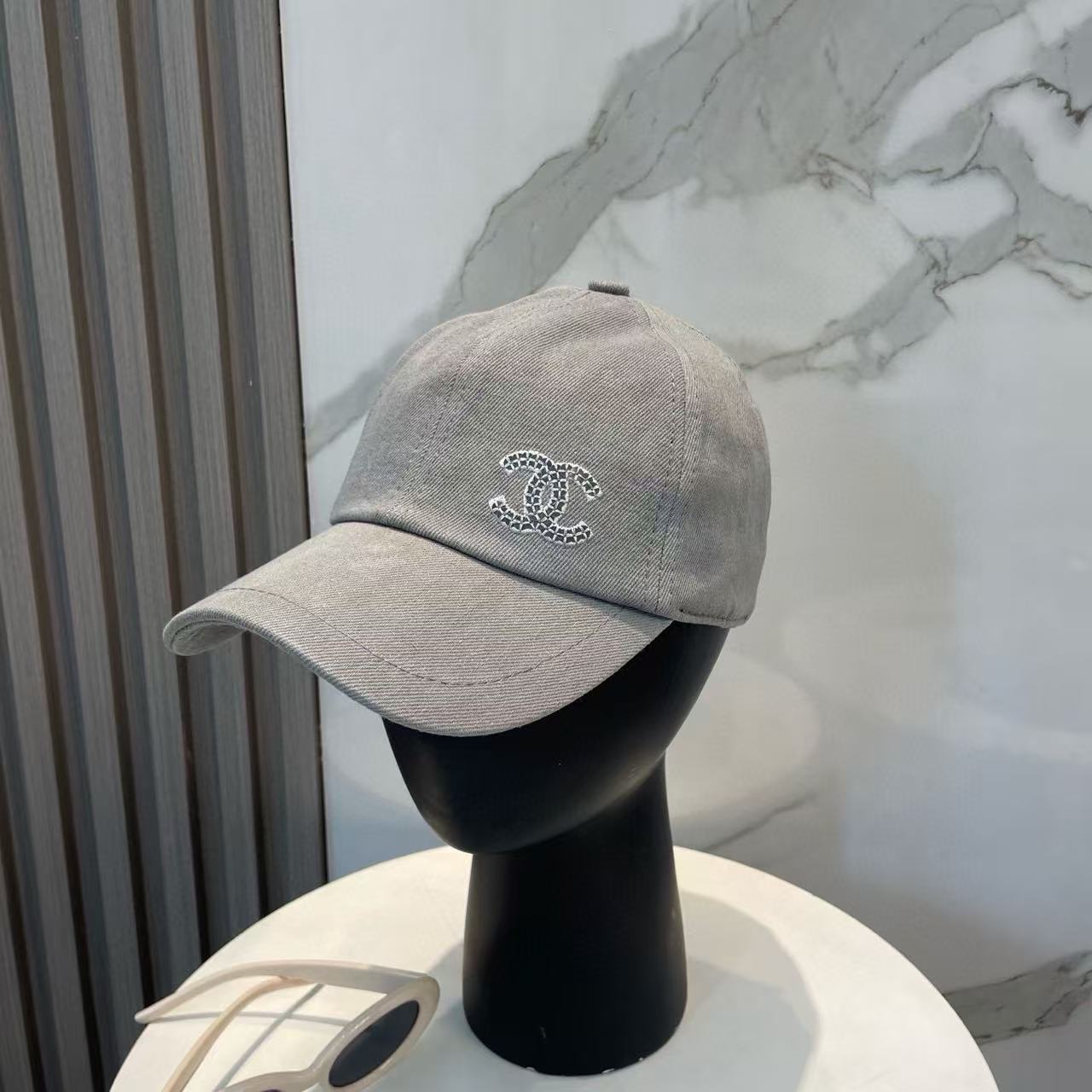 CHANE1 ダブルC デニム ベースボールキャップ【50％割引+送料無料】