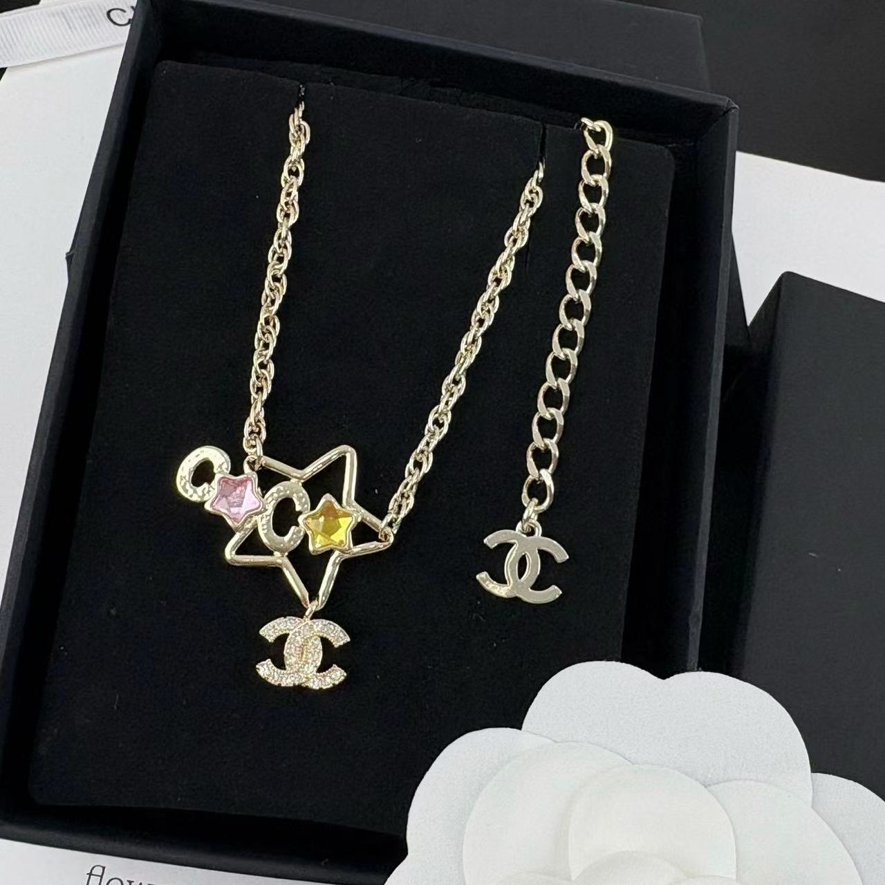 CHANE1 ダブルC 五芒星ネックレス【50％割引+送料無料】