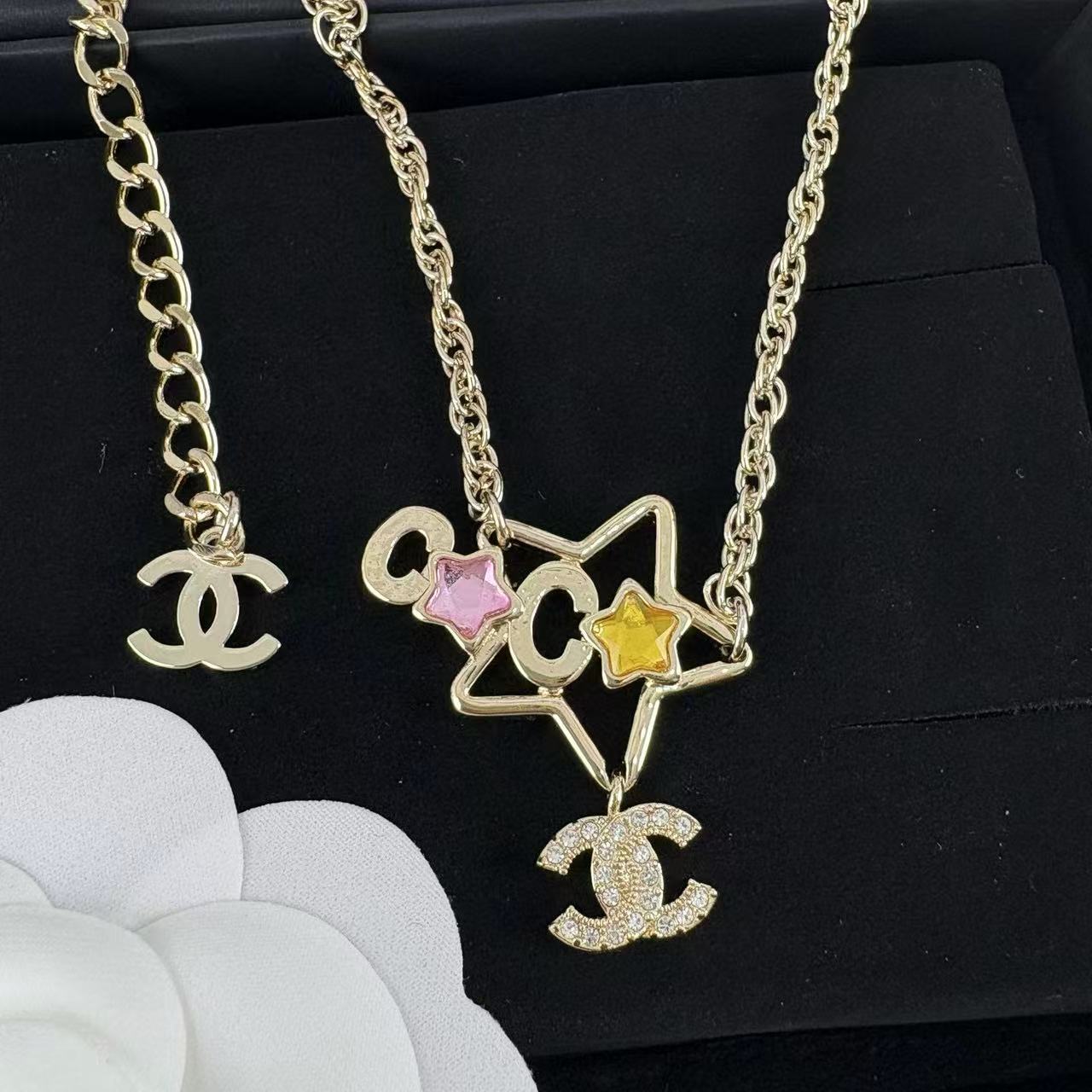 CHANE1 ダブルC 五芒星ネックレス【50％割引+送料無料】