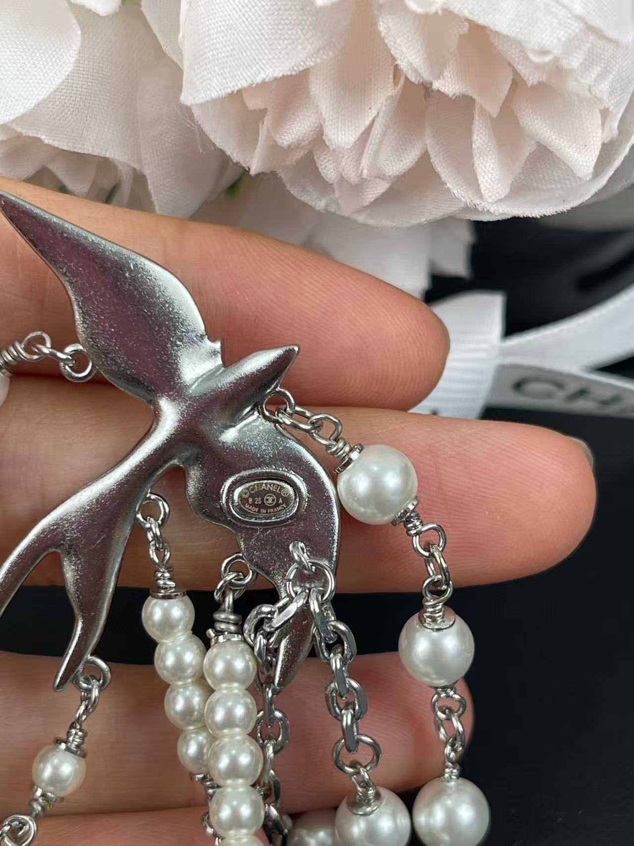 CHANE1 フルダイヤモンド バードパール タッセル ウエストネックレス【50％割引+送料無料】