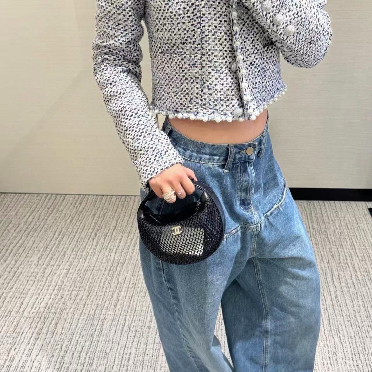 CHANE1 中空母子半月バッグ【 50％割引+送料無料】